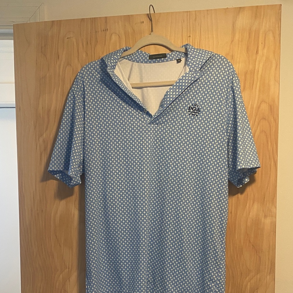 Blue Patterned Men's Polo Golf Shirt